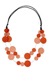 Sylca Designs Multi Strand Orange Beaded Mila Necklace