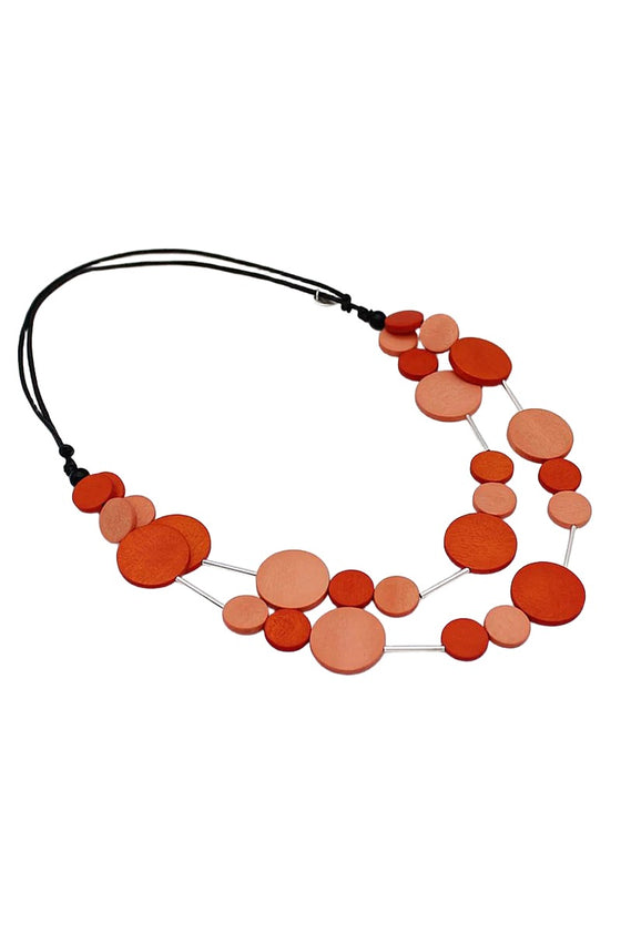 Sylca Designs Multi Strand Orange Beaded Mila Necklace