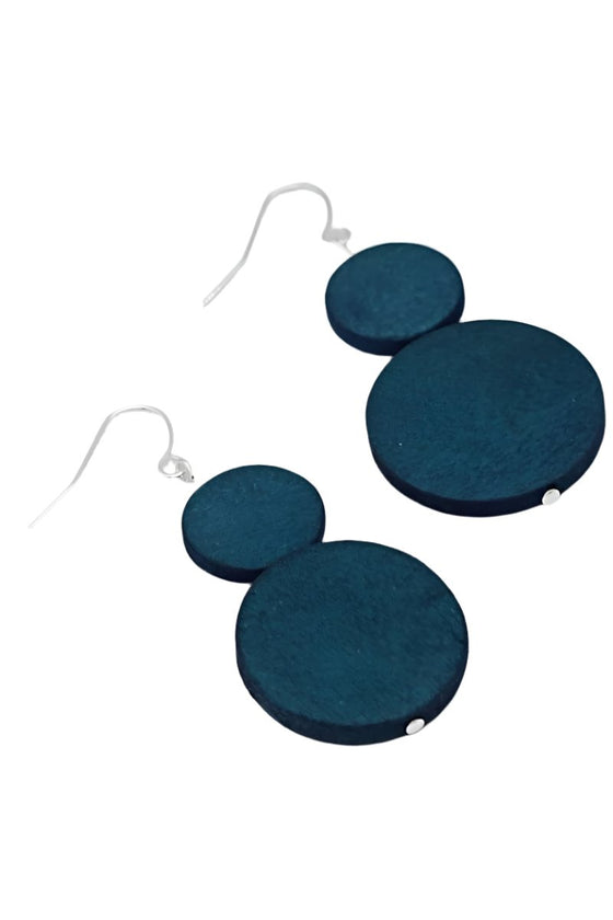 Sylca Designs Navy Double Bead Sarah Earrings