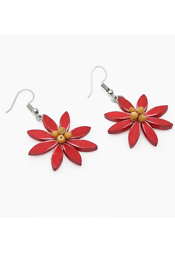 Sylca Designs Orange Amaya Flower Earrings