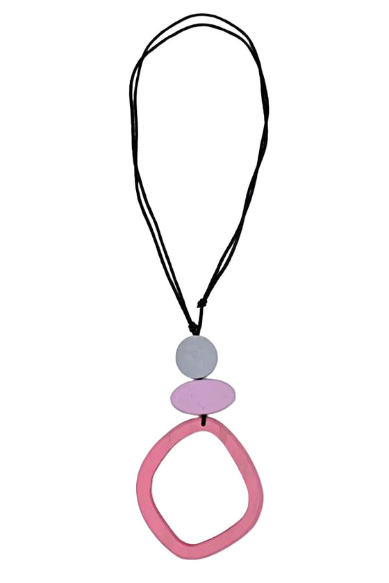 Sylca Designs Pink Curved Circle Pendant