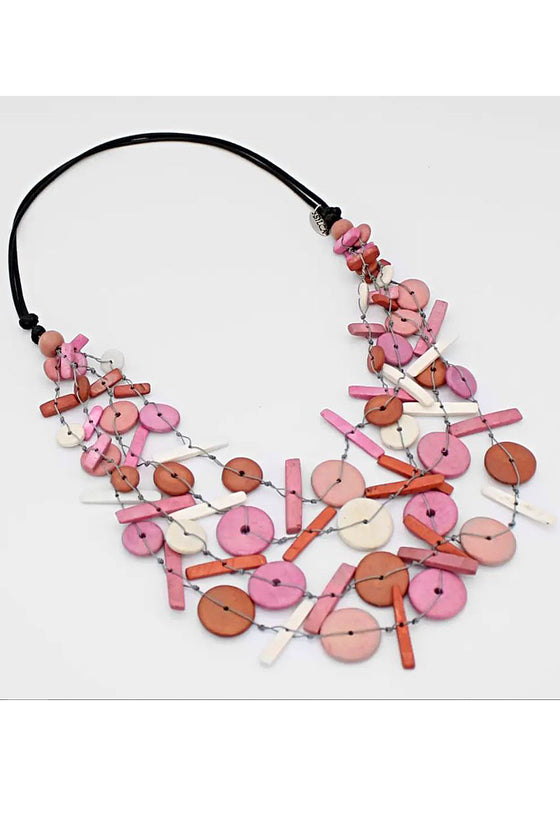 Sylca Designs Pink Multi Strand Orah Necklace