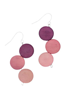  Sylca Designs Pink Triple Disk Stacked Earrings