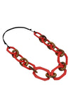 Sylca Designs Red-Orange Luzara Link Necklace BP23N37-RED