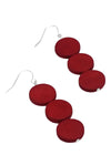 Sylca Designs Red Triple Bead Kira Earring