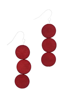  Sylca Designs Red Triple Bead Kira Earring