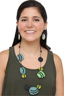  Sylca Designs Shades of Green Lainey Statement Necklace