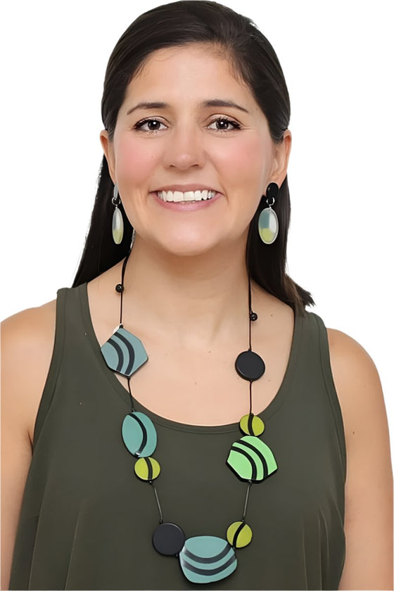 Sylca Designs Shades of Green Lainey Statement Necklace