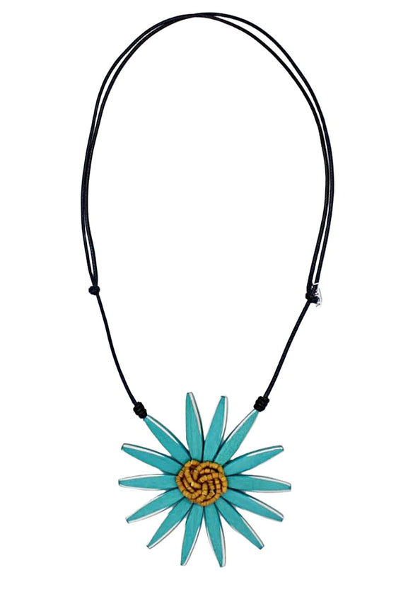 Sylca Designs Teal Amaya Flower Statement Necklace