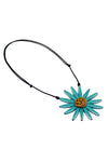 Sylca Designs Teal Amaya Flower Statement Necklace