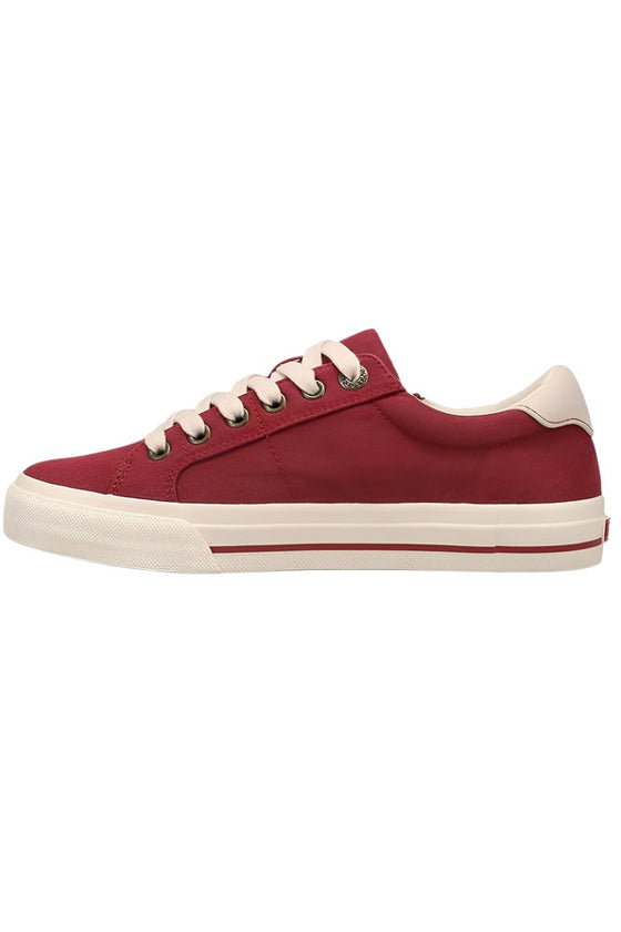 Taos Z Soul Canvas Sneaker in Crimson/Ecru Distressed