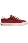 Taos Z Soul Canvas Sneaker in Crimson/Ecru Distressed