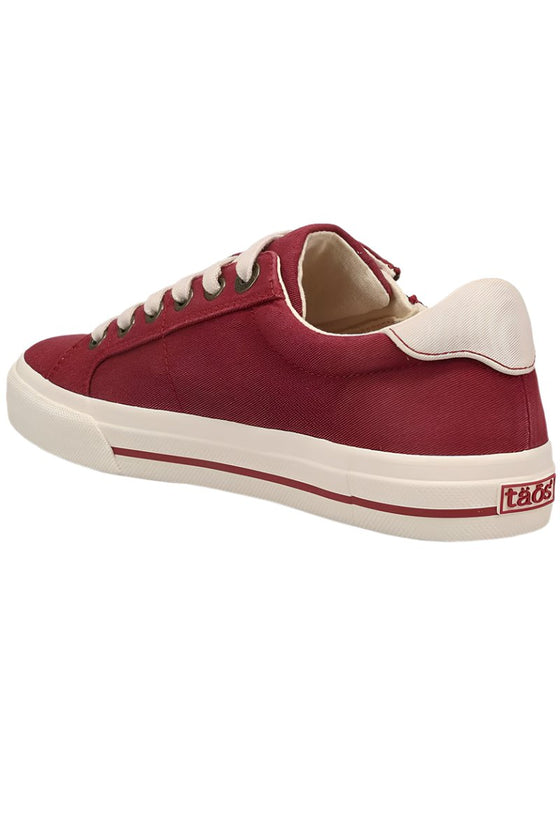 Taos Z Soul Canvas Sneaker in Crimson/Ecru Distressed