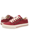 Taos Z Soul Canvas Sneaker in Crimson/Ecru Distressed