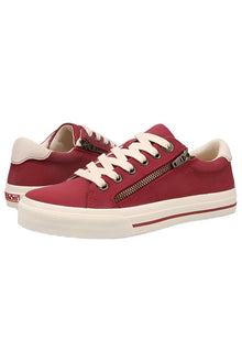  Taos Z Soul Canvas Sneaker in Crimson/Ecru Distressed