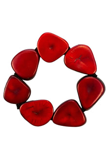  Red teardrop-shaped beads on a white background
