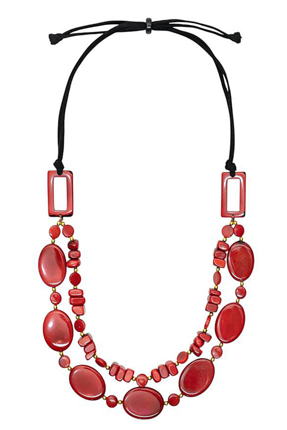 Taqua by Soraya Cedeno Avery Necklace in Red SC1824-RO