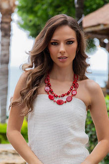  Taqua by Soraya Cedeno Avery Necklace in Red SC1824-RO