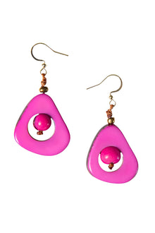  Taqua by Soraya Cedeno Aztec Earring in Fuchsia Style 1E101-FS