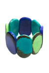 Taqua by Soraya Cedeno Carved Ivory Bracelet in MInt Royal Blue Turquoise Style 1B114-MT-AZ-TQ