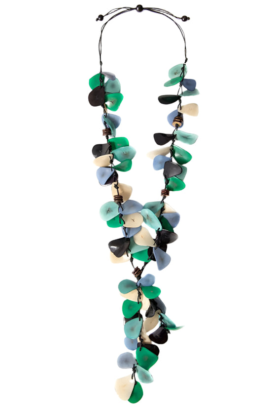 Taqua by Soraya Cedeno Chelsea Necklace in Biscayne Bay Emerald Green Combo Style LC1620-BB-ES-COMBO