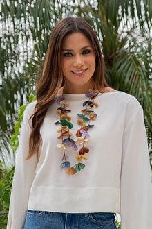  Taqua by Soraya Cedeno Cielo Necklace in Royal Blue Lavender Combo LC645-AZ-LV-COMBO