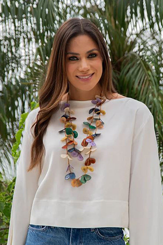 Taqua by Soraya Cedeno Cielo Necklace in Royal Blue Lavender Combo LC645-AZ-LV-COMBO