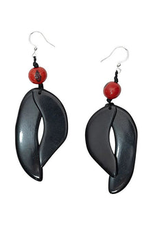  Taqua by Soraya Cedeno Clementine Earrings in Red and Black 1E1774-RO-ON