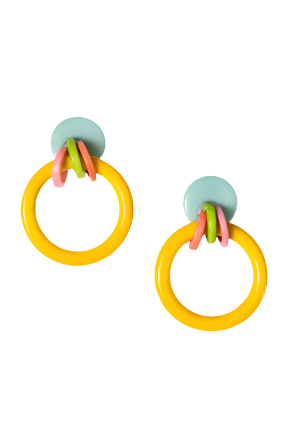 Taqua by Soraya Cedeno Freya Earrings in Yellow Combo Style 1E2106-AM-COMBO