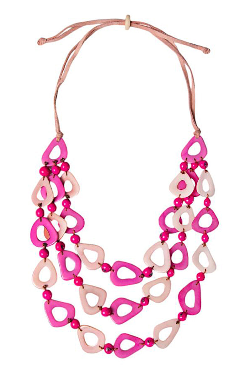  Taqua by Soraya Cedeno May Necklace in Fuchsia Ivory Style SC1735-FS-IV