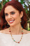 Taqua by Soraya Cedeno Mika Necklace in Poppy Coral Combo