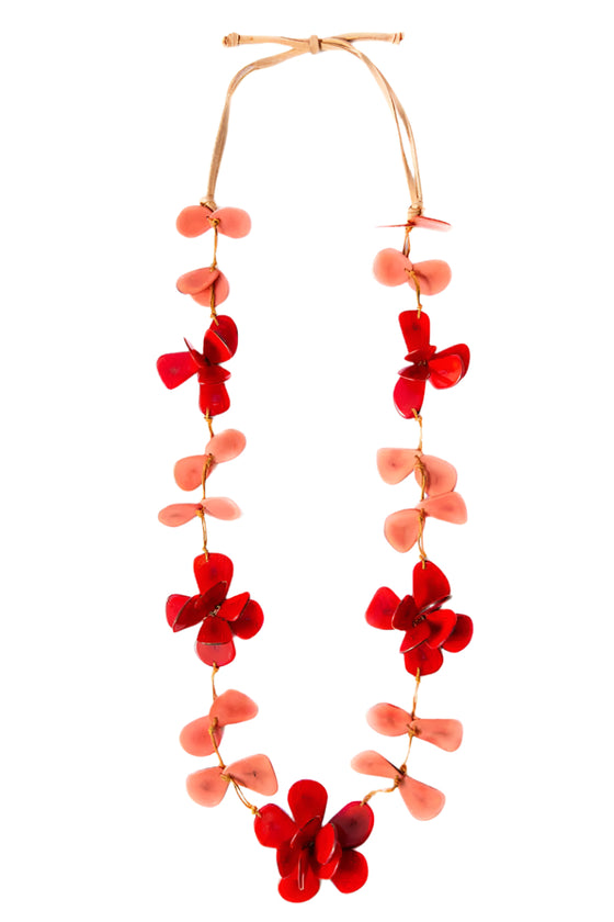 Taqua by Soraya Cedeno Rosie Necklace in Red Poppy Coral Style LC1629-RO-PC