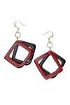 Taqua by Soraya Cedeno Sansa Earrings in Red and Onyx Black 1E2116-RO-ON