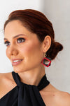 Taqua by Soraya Cedeno Sansa Earrings in Red and Onyx Black 1E2116-RO-ON