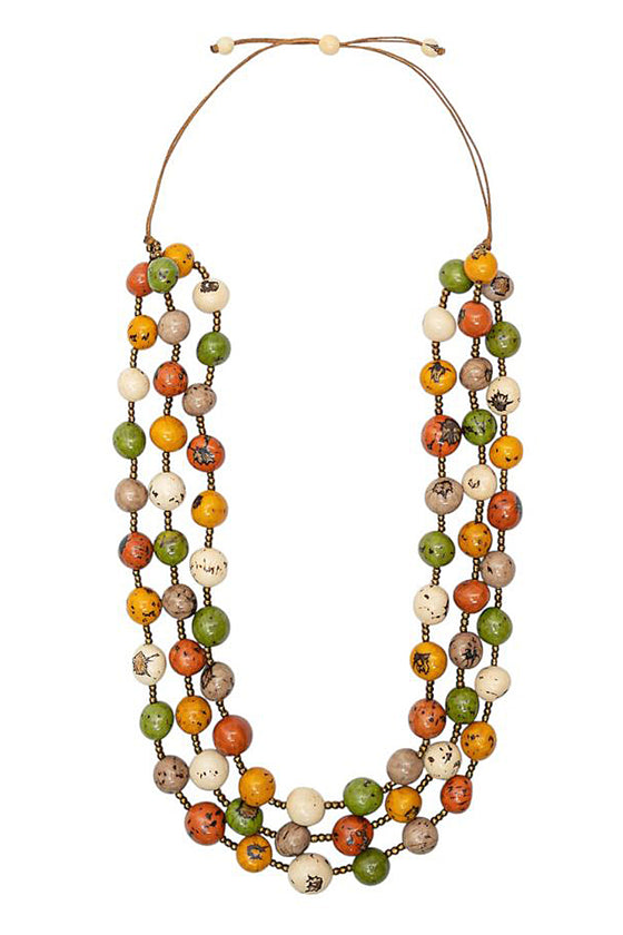 Taqua by Soraya Cedeno Soleil Necklace in Olive Combo LC3057-OLI-COMBO