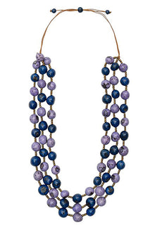  Taqua by Soraya Cedeno Soleil Necklace in Purple Lavender Combo LC3057-AZ-LV