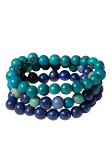  Taqua by Soraya Cedeno Stackable Bracelet in Turquoise Combo Style 1B700-TQ-COMBO