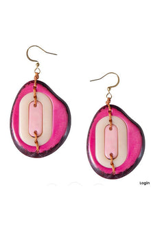  Taqua by Soraya Cedeno Yoli Earring in Fuchsia Combo Style 1E1648-FS-COMBO