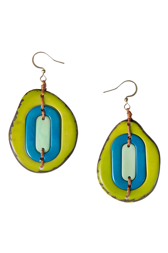 Taqua by Soraya Cedeno Yoli Earring in Lime Turquoise Style 1E1648-LI-TQ