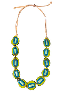  Taqua by Soraya Cedeno Yoli Necklace in Lime Turquoise Style LC1648-LI-TQ