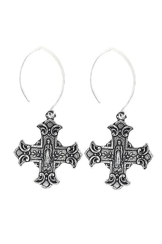 Tara Gasparian Floral Cross Earrings