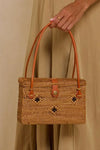 The Winding Road Ata Vine Rattan Box Handbag With Diamond Pattern