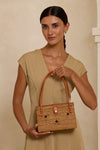 The Winding Road Ata Vine Rattan Box Handbag With Diamond Pattern