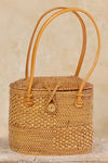 The Winding Road Ata Vine Sewing Basket Handbag with Curved Top