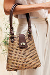 The Winding Road Rattan Handbag with Leather Elbow Strap