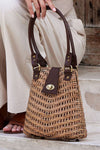 The Winding Road Rattan Handbag with Leather Elbow Strap