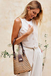 The Winding Road Rattan Handbag with Leather Elbow Strap