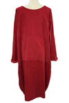 Transparente Corduroy Big Pocket Dress in Red
