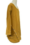 Transparente Corduroy Side Button Top in Mustard