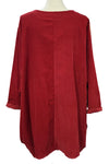 Transparente Corduroy Side Button Top in Red